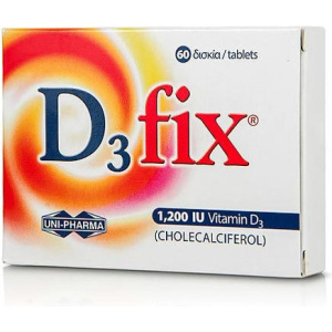 Unipharma - D3 Fix 1.200 IU Vitamin D3 60 Δισκία