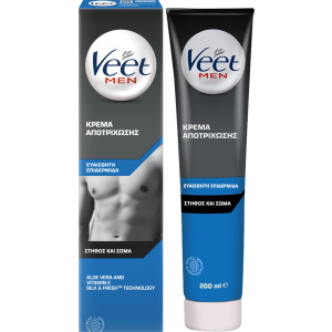 Veet for Men - Κρέμα Αποτρίχωσης για Ευαίσθητη Επιδερμίδα για Στήθος & Πλάτη 200ml