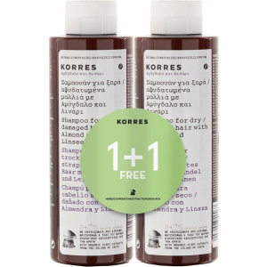 Korres - Almond & Linseed Shampoo (2x250ml) 500ml