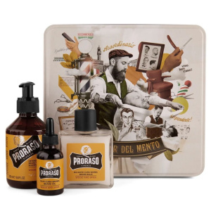 Proraso  - Wood and Spice Beard Care Kit ( Beard wash 200ml, Beard balm 100ml, Beard oil 30ml)