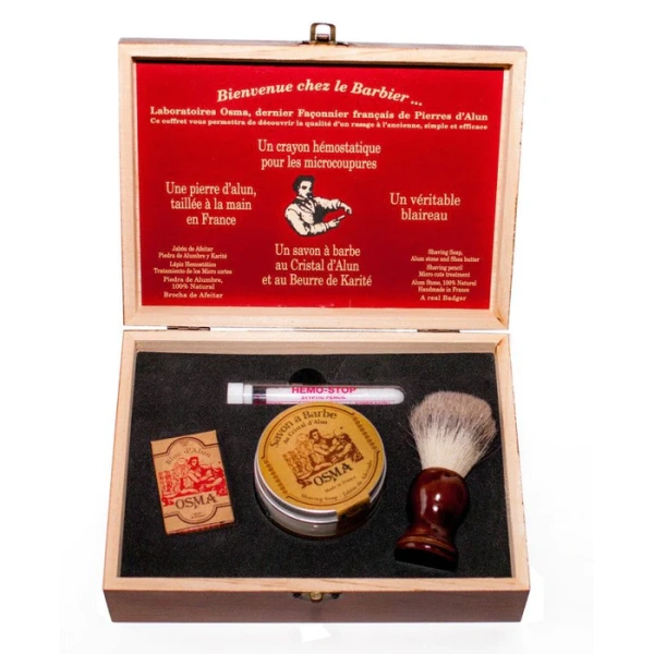 Osma - Shaving Gift Set ( Σαπούνι Ξυρίσματος, Στυπτικό Μολύβι, Alum Stone 75g, Πινέλο Ξυρίσματος )