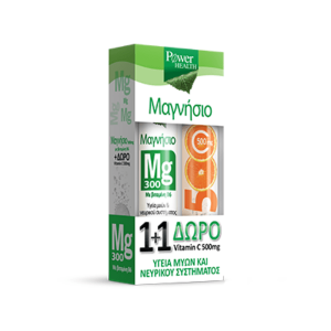 Power Health Magnesium 300mg & Vitamin C 500mg with Stevia 20 + 20 αναβράζοντα δισκία