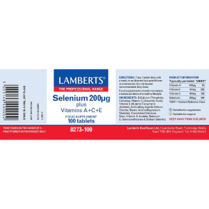 Lamberts - Selenium 200μg plus A+C+E 100 ταμπλέτες