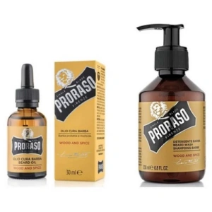 Proraso - Duo Pack Beard Gift Set Wood & Spice (Oil 30ml & Shampoo 200ml)