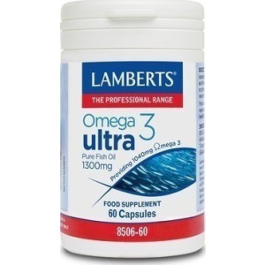 Lamberts - Omega 3 Ultra Pure Fish Oil Ιχθυέλαιο 1300mg 60 κάψουλες