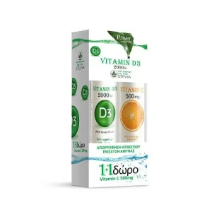 Power Of Nature - Vitamin D3 2000iu Stevia 20tvs Eff. & Vitamin C 500mg 20tbs