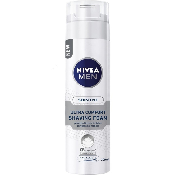 Nivea Men Sensitive Ultra Comfort Αφρός Ξυρίσματος για Ευαίσθητες Επιδερμίδες 200ml
