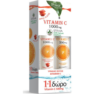 Power Of Nature - Vitamin C 1000mg Apple Stevia 24tbs & Vitamin C 500mg 20tbs