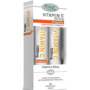 Power Health Vitamin C 1000mg-propolis Stevia 20s + Δώρο Vitamin C 500mg 20s
